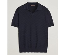 Mirza Structured Baumwoll Polo Navy