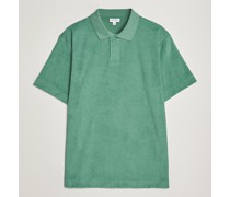 Towelling Polo Shirt Thyme Green