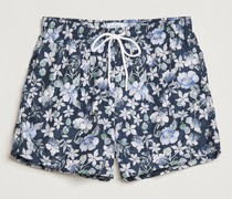 Floral Badeshorts Navy Blue