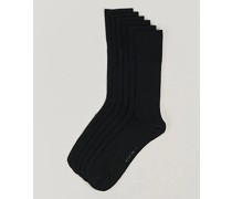 6-Pack Baumwoll Rib Socks Black