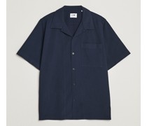 Julio Seersucker Kurzarm Shirt Navy Blue
