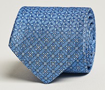 Silk Printed Flower Krawatte Blue
