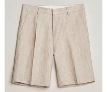 Tulley Woll/Leinen Canvas Shorts Natural White