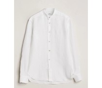 Leinen Guru Collar Shirt White