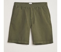 Baumwoll/Leinen Drawstring Shorts Khaki