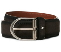 Horseshoe Buckle Gürtel 35mm Grey Suede