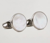Manschettenknopf &amp; Hemd Studs Set White/Silver