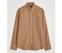 Douglas Leinen Buttondownhemd Khaki Brown