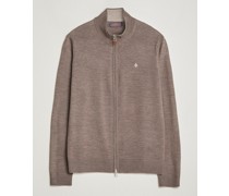 Merino Full Zip Cardigan Brown