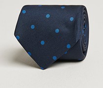 Printed Dots Silk Krawatte Navy