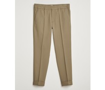 Terry Cropped Hose Khaki