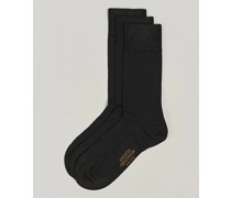 3-Pack Icon Woll/Baumwoll Socks Dark Brown