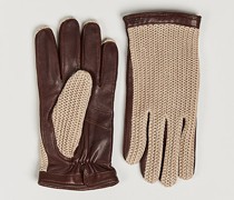 Adam Crochet Woll Lined Glove Chestnut/Beige