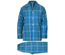 Checked Baumwoll Pyjamaset Navy/Green/White