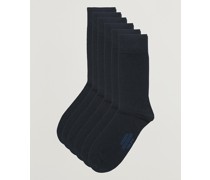 6-Pack True Baumwoll Kniestrümpfe/Socken/Strümpfe Dark Navy