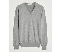 Cashmere V Neck Sweater Light Grey