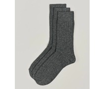 3-Pack Supreme Woll/Cashmere Sock Grey Melange