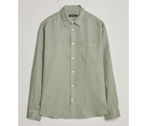 Regular Fit Clean Leinen Shirt Oil Green