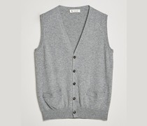 Cashmere Sleeveless Cardigan Light Grey