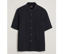 Kurzarm City Crepe Baumwoll Shirt Black