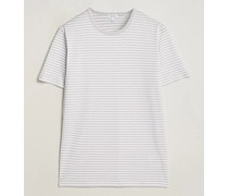 Striped Rundhals Tshirt Smoke/White