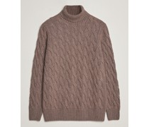 Seth Heavy Stricked Woll/Cashmere Cable Rollkragen Brown