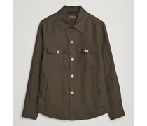 Maverick Leinen Shirt Jacket Olive