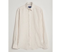 Slim Fit Striped Leinen Shirt /White