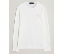 Luxury Pima Baumwoll Long Sleeve T-Shirt White