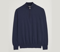 Baumwoll Half Zip Sweater Navy