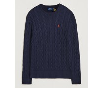Baumwoll Cable Pullover Hunter Navy