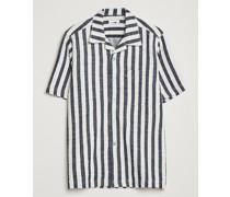 Julio Striped Kurzarm Shirt Navy/White