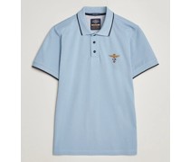 Garment Dyed Baumwoll Polo Glacier Blue