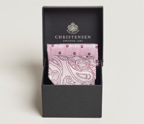 Box Set Silk 8cm Krawatte With Einstecktuch Pink