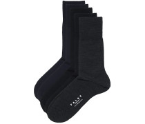 5-Pack Airport Kniestrümpfe/Socken/Strümpfe Black/Dark Navy/Anthracite Melange