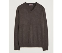 Merino V-neck Brown