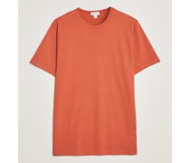 Rundhalsausschnitt Baumwoll Tshirt Burnt Sienna