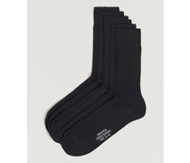 6-Pack True Baumwoll Strick Socks Black