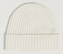 Rippstrickted Kaschmirmütze Creme