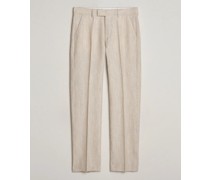 Tenser Woll/Leinen Canvas Trousers Natural White