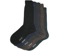 5-Pack Naish Merino/Nylon Socke Navy/Black/Charcoal/Chocolate/Racing Gr