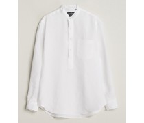 Leinen Popover Shirt White