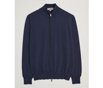 Baumwoll Full Zip Pullover Navy