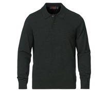 Merino Strickpolo Dark Green