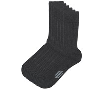 6-Pack True Baumwoll Strick Kniestrümpfe/Socken/Strümpfe Antracite Melange