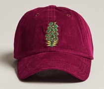 Flowers Logo Cord Schirmmütze Burgundy