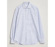 Soft Baumwoll Cut Away Shirt Blue Pinstripe