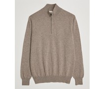 Cashmere Half Zip Sweater Brown