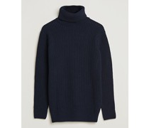 Pull Col Montant Woll Pullover Navy