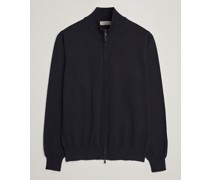 Baumwoll Full Zip Sweater Black